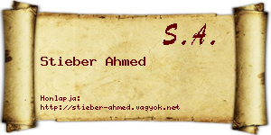 Stieber Ahmed névjegykártya
